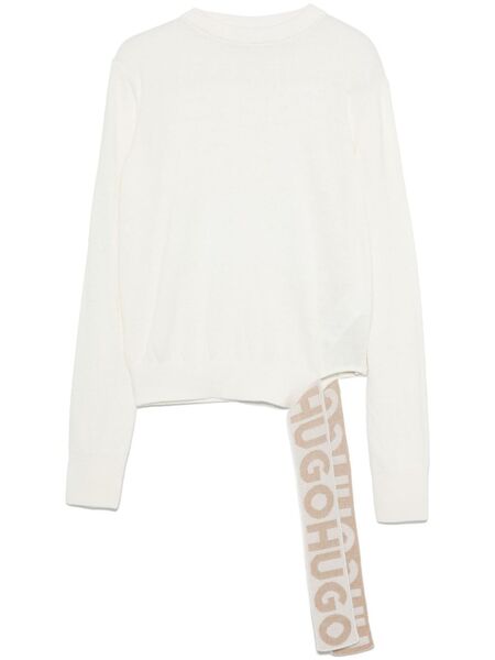  Hugo Intarsia-logo Sweater - White 