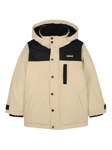  Hugo Kids Colour-blocked Hooded Jacket - Neutrals 