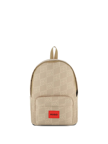  Hugo Kids Logo-patch Backpack - Neutrals 