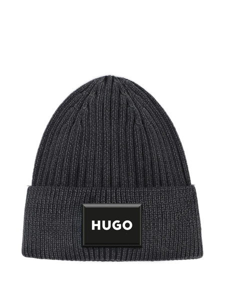  Hugo Kids Logo-patch Beanie - Black 