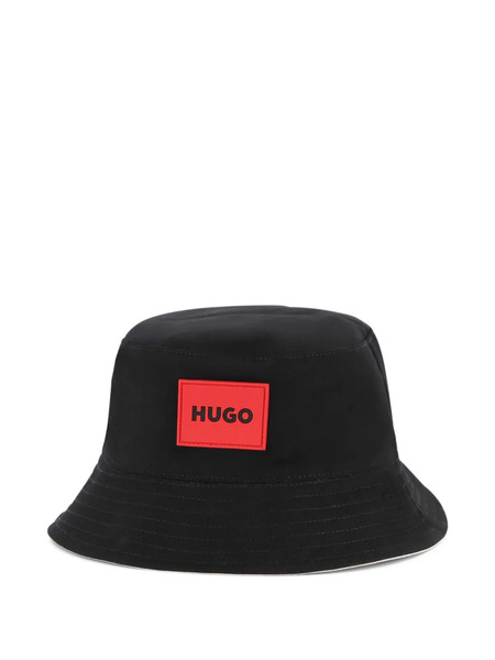  Hugo Kids Logo-patch Bucket Hat - Black 