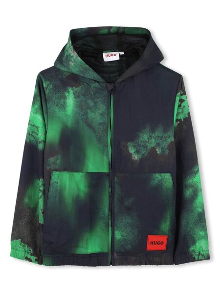  Hugo Kids Logo-patch Jacket - Green 