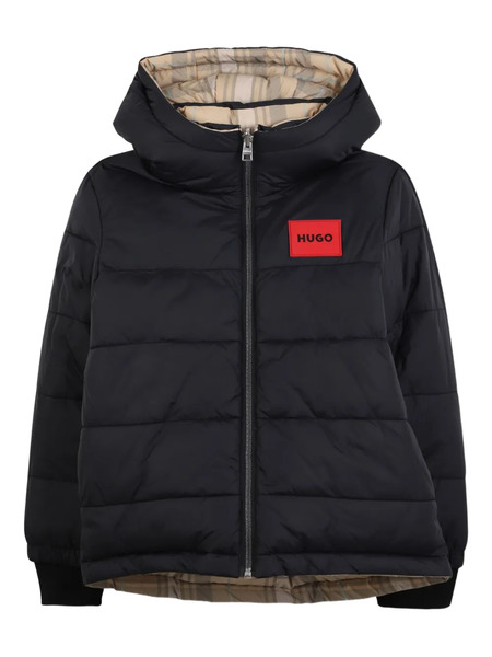  Hugo Kids Reversible Padded Hooded Jacket - Neutrals 