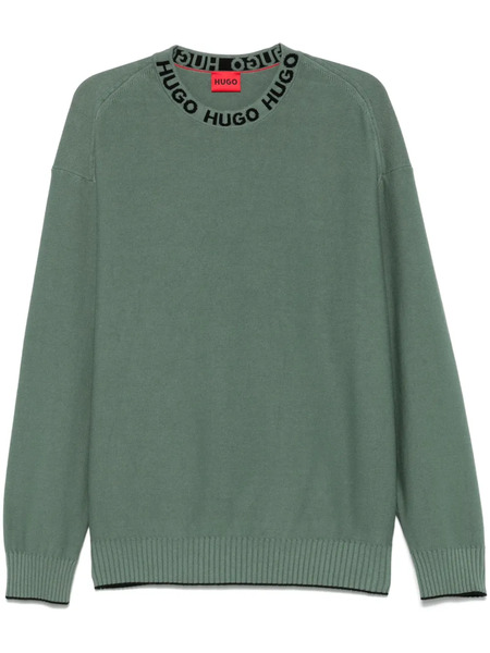  Hugo Logo-collar Sweater - Green 