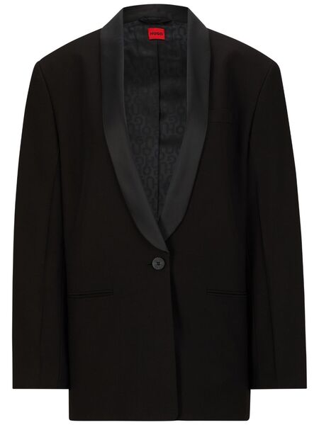  Hugo Logo-patch Shawl-lapels Blazer - Black 