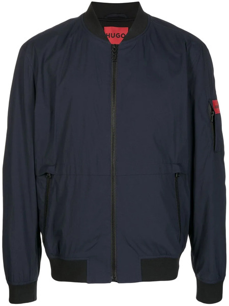  Hugo Logo-patch Zipped Bomber Jacket - Blue 