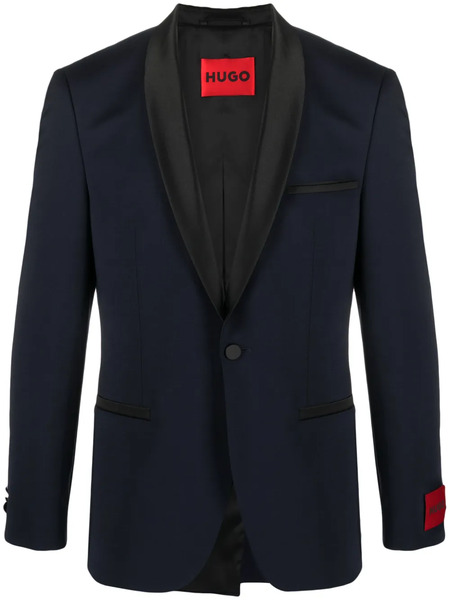  Hugo Single-breasted Tuxedo Blazer - Blue 