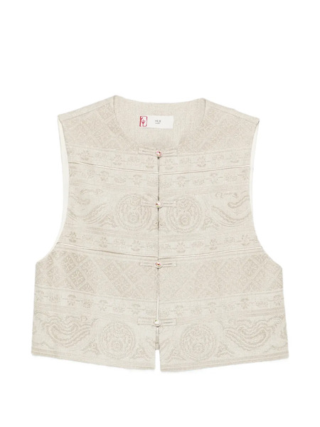  Hui Milano Patterned Buttoned Waistcoat - Neutrals 