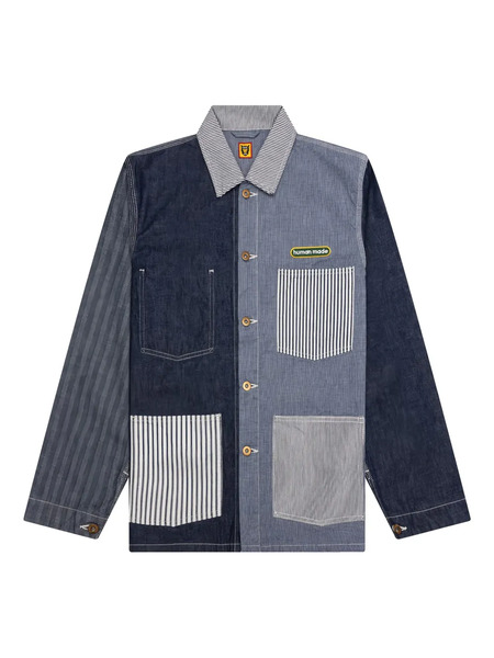  Human Made Crazy Coverall Embroidered Patchwork Shirt Jacket - Blue 