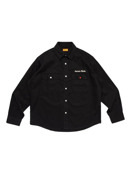  Human Made Embroidered-text Elbow-patch Shirt - Black 