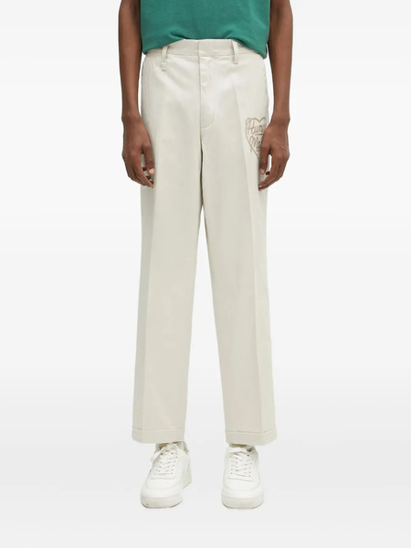  Human Made Heart-embroidered Pleated Trousers - Neutrals 