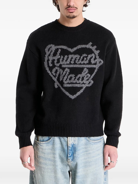  Human Made Heart Knit Sweater - Black 
