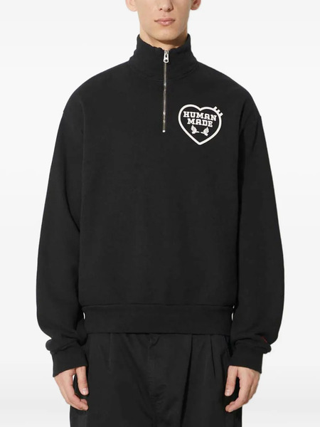  Human Made Heart-logo Half-zip Sweatshirt - Black 