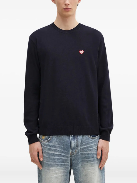  Human Made Heart-logo Wool Sweater - Blue 