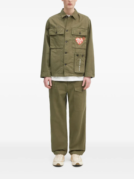  Human Made Heart-motif Patch-pocket Shirt Jacket - Green 