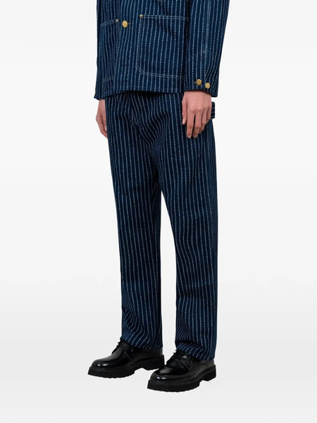  Human Made Logo-pattern Pinstripe Jeans - Blue 
