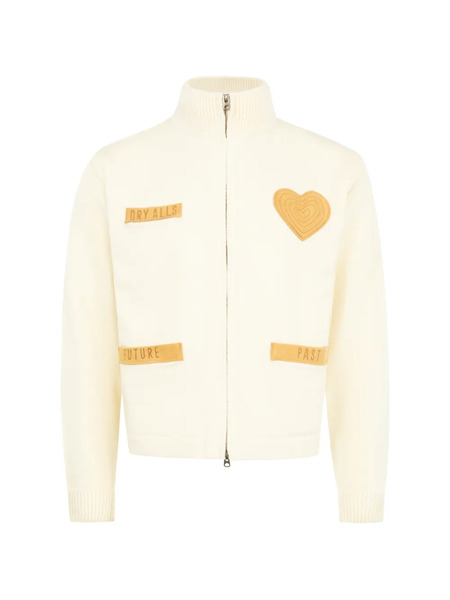  Human Made Zip-up Heart-patch Cardigan - Neutrals 