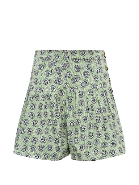  Hunter Bell Willa Patterned Button Shorts - Green 