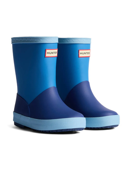  Hunter Kids Colourblock Wellies - Blue 