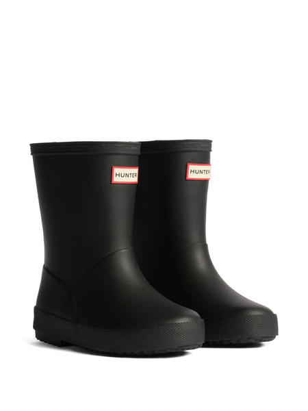  Hunter Kids Logo-patch Boots - Black 