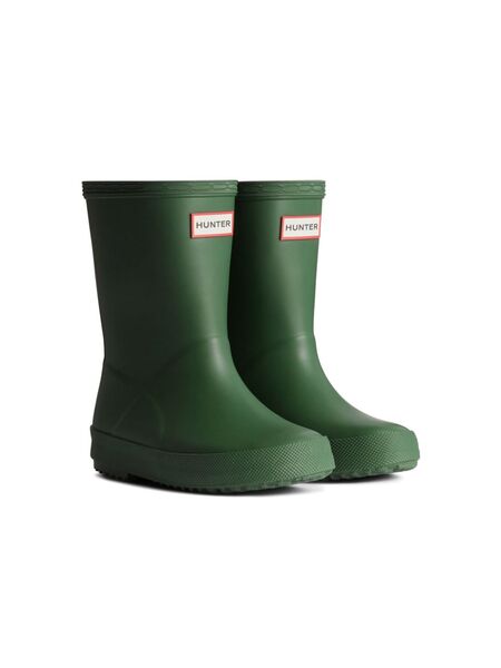  Hunter Kids Logo-patch Wellies - Green 