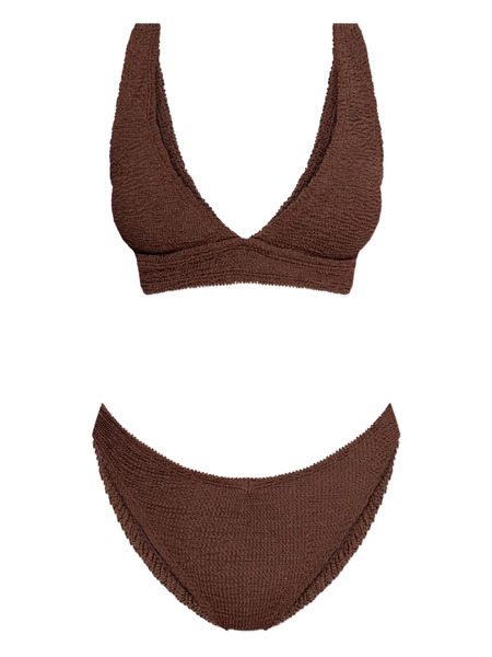  Hunza G Metallic Crinkle Bikini - Brown 
