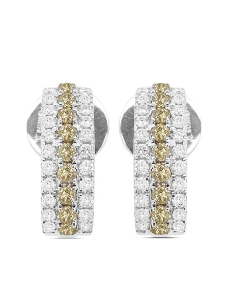  Hyt Jewelry 18kt White Gold Diamond Half-hoop Earrings - Silver 