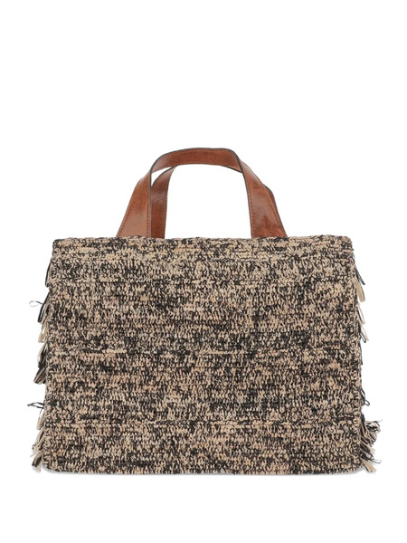  Ibeliv Onja Woven Raffia Fringe Tote Bag - Neutrals 