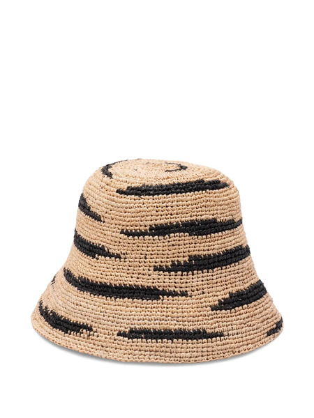  Ibeliv Zebra Raffia Hat - Neutrals 