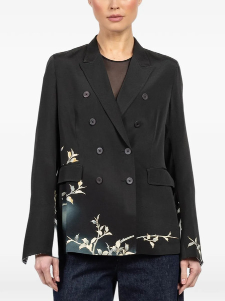  Ibrigu Floral-print Double-breasted Jacket - Black 