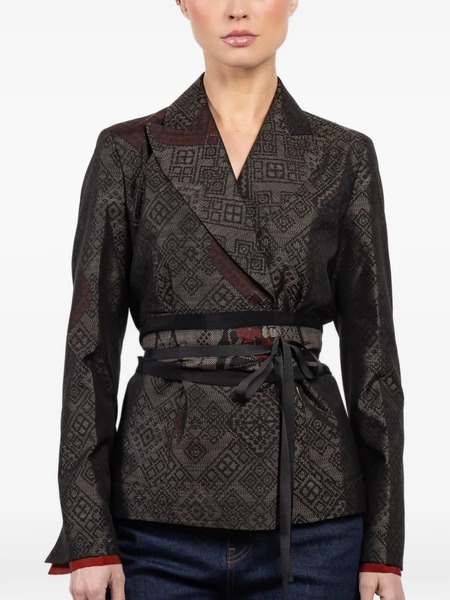  Ibrigu Geometric-print Belted Jacket - Black 