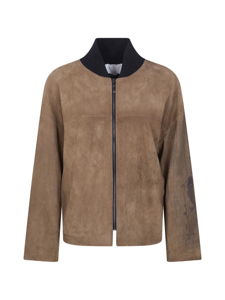  Ibrigu Zip Bomber Jacket - Brown 