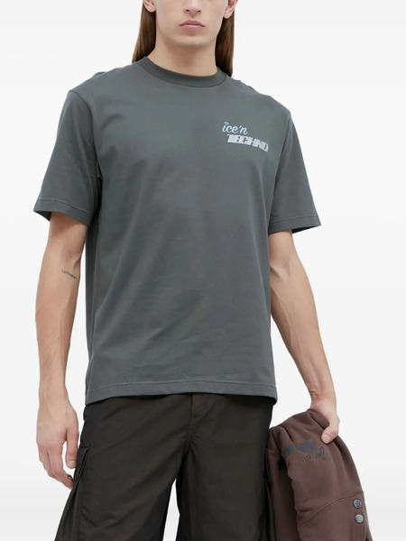  Ice & Techno Logo-print Crew-neck T-shirt - Grey 