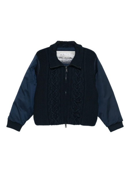  Iceberg Cable-knit Zip-up Jacket - Blue 