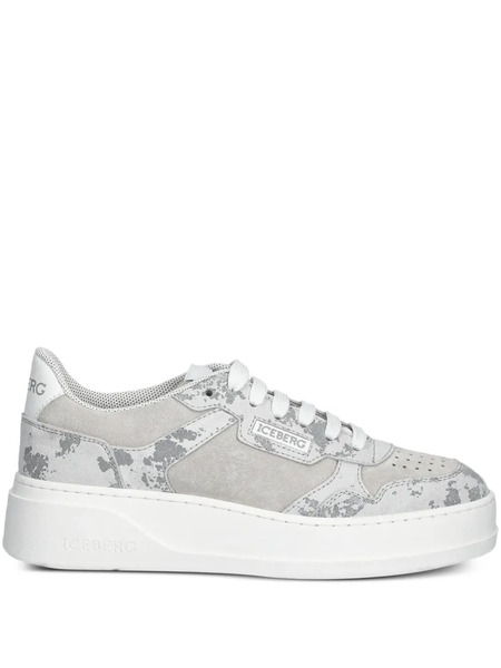  Iceberg Camouflage Platform Sneakers - Grey 