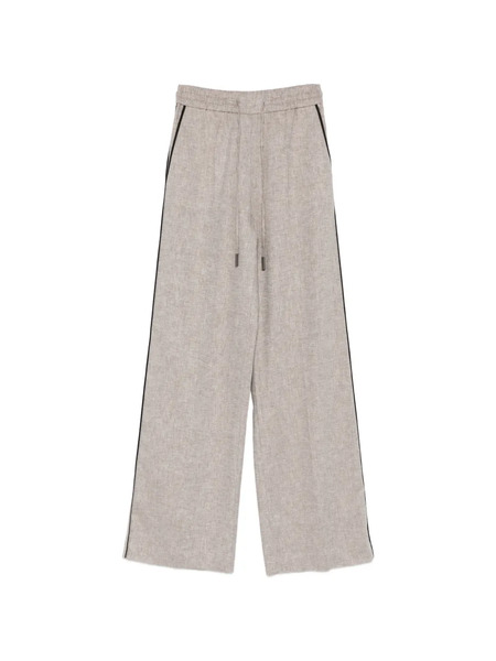  Iceberg Drawstring Piped Trousers - Grey 