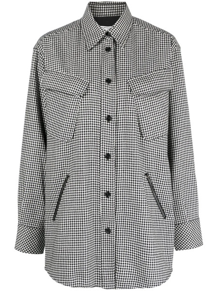  Iceberg Houndstooth-pattern Shirt Jacket - Black 
