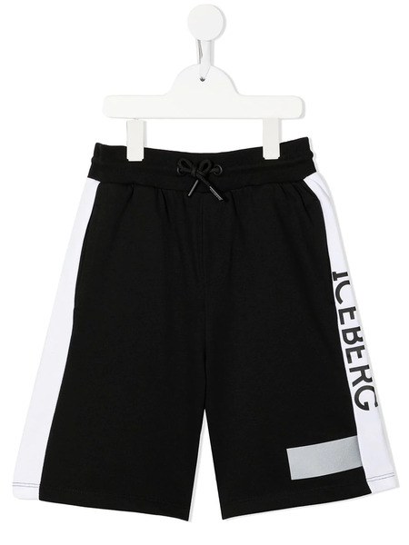  Iceberg Kids Logo-print Drawstring Shorts - Black 
