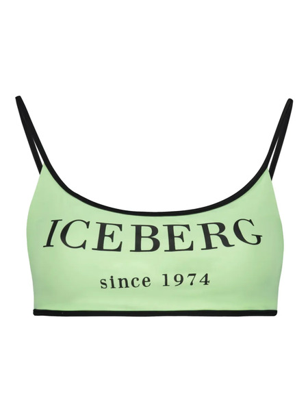  Iceberg Logo-print Bikini Top - Green 