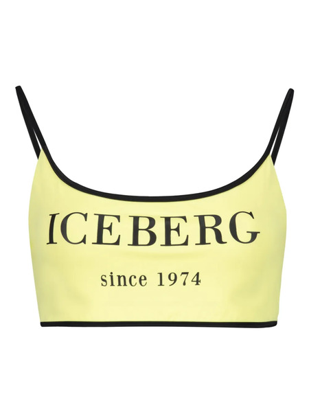  Iceberg Logo-print Bikini Top - Yellow 