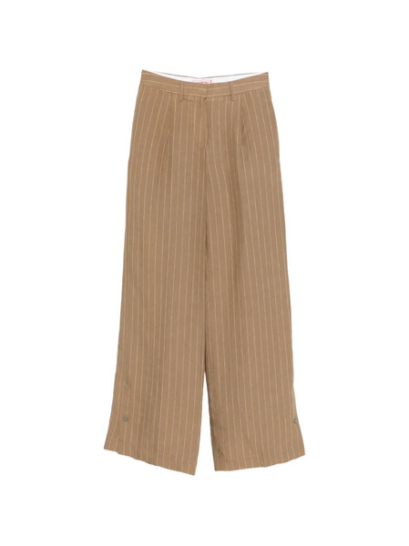  Iceberg Pinstripe Palazzo Pants - Neutrals 