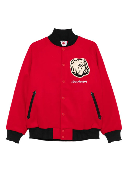  Icecream Bulldog-embroidered Bomber Jacket 