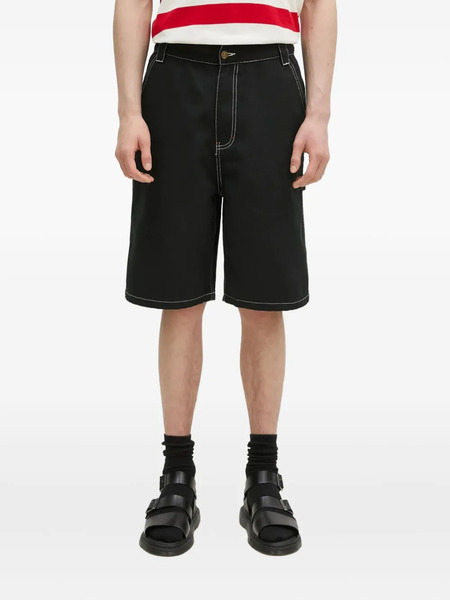  Icecream Contrast-stitch Denim Shorts - Black 