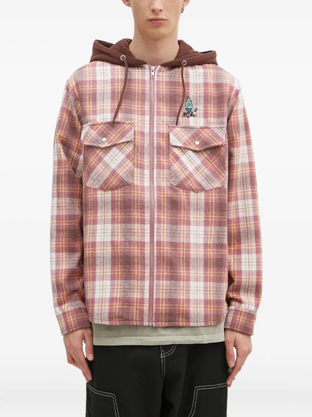  Icecream Hooded Plaid Shirt - Red 