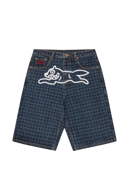  Icecream Houndstooth Graphic Shorts - Blue 