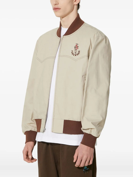  Icecream Logo-embroidered Bomber Jacket - Neutrals 