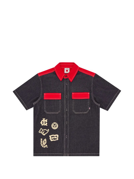  Icecream Patchwork Panel Shirt - Black 