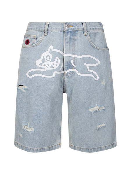  Icecream Running Dog Denim Shorts - Blue 