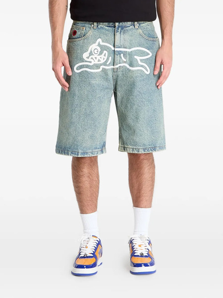 Icecream Running Dog Denim Shorts - Blue 