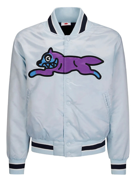  Icecream Running Dog Satin Bomber Jacket - Blue 